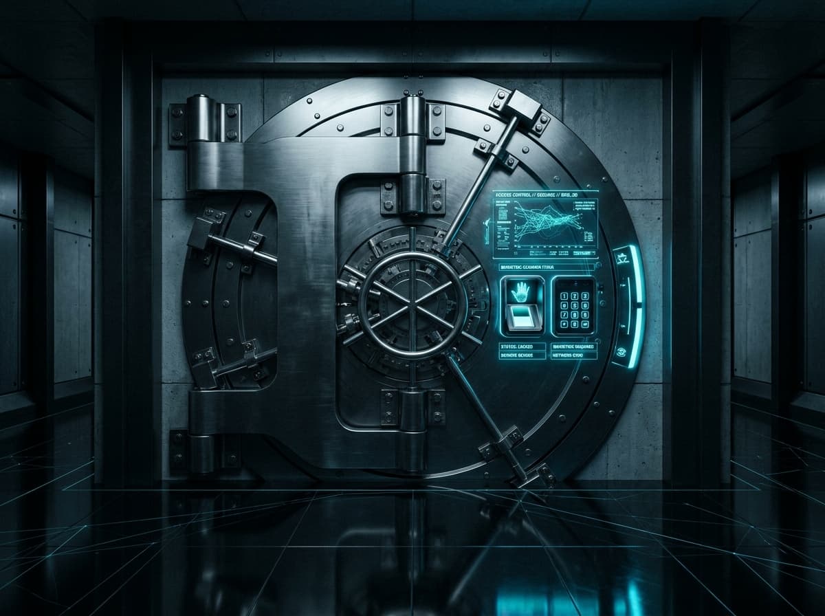High-security bank vault and cryptographic data protection infrastructure